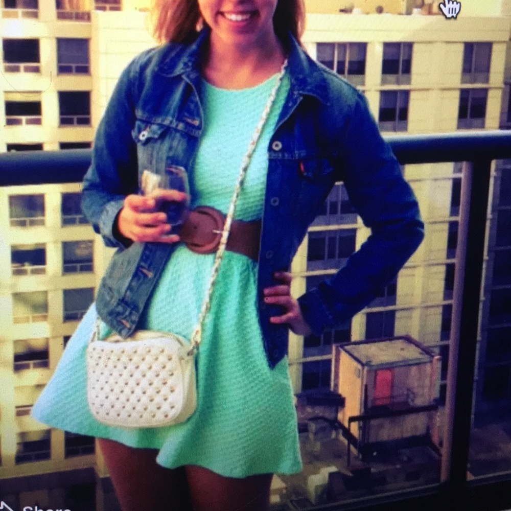 H&M teal mint mini dress
